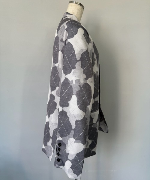 SANSeLF（サンセルフ）の「【SANSeLF】 カモフラージュテーラードジャケット 総柄 シングルブレスト sanw25a039（その他アウター・レディース・グレー・FREE）」の20枚目の写真