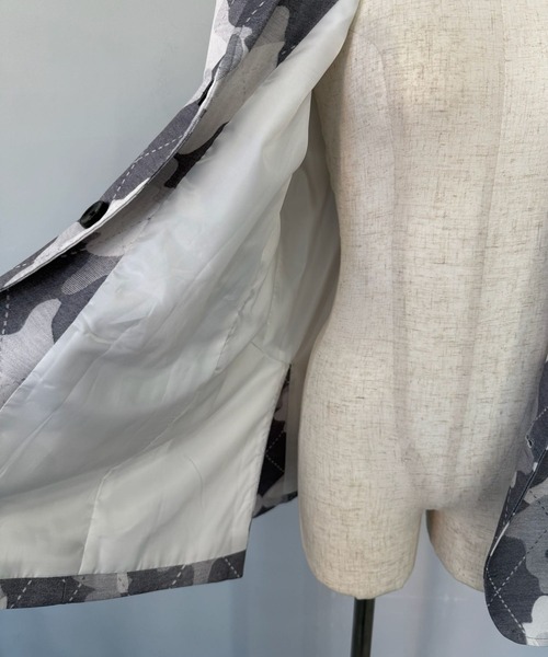 SANSeLF（サンセルフ）の「【SANSeLF】 カモフラージュテーラードジャケット 総柄 シングルブレスト sanw25a039（その他アウター・レディース・グレー・FREE）」の21枚目の写真