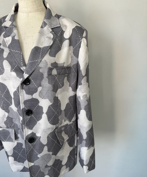 SANSeLF（サンセルフ）の「【SANSeLF】 カモフラージュテーラードジャケット 総柄 シングルブレスト sanw25a039（その他アウター・レディース・グレー・FREE）」の22枚目の写真