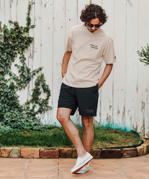 1minute 1second(ワンミニットワンセカンド)の「mt9677-Cursive embroidery aging T-shirt Tシャツ(Tシャツ/カットソー・メンズ・ベージュ×ブラック/ネイビー×ホワイト/ブラック×ホワイト・S/M/L/XL)」の10枚目の写真