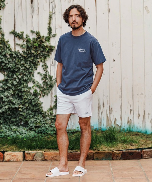 1minute 1second(ワンミニットワンセカンド)の「mt9677-Cursive embroidery aging T-shirt Tシャツ(Tシャツ/カットソー・メンズ・ベージュ×ブラック/ネイビー×ホワイト/ブラック×ホワイト・S/M/L/XL)」の15枚目の写真