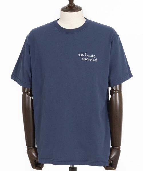 1minute 1second(ワンミニットワンセカンド)の「mt9677-Cursive embroidery aging T-shirt Tシャツ(Tシャツ/カットソー・メンズ・ベージュ×ブラック/ネイビー×ホワイト/ブラック×ホワイト・S/M/L/XL)」の17枚目の写真