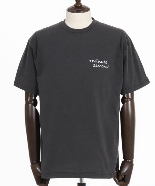 1minute 1second(ワンミニットワンセカンド)の「mt9677-Cursive embroidery aging T-shirt Tシャツ(Tシャツ/カットソー・メンズ・ベージュ×ブラック/ネイビー×ホワイト/ブラック×ホワイト・S/M/L/XL)」の18枚目の写真