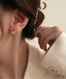 ダブルフープスタッドピアス
