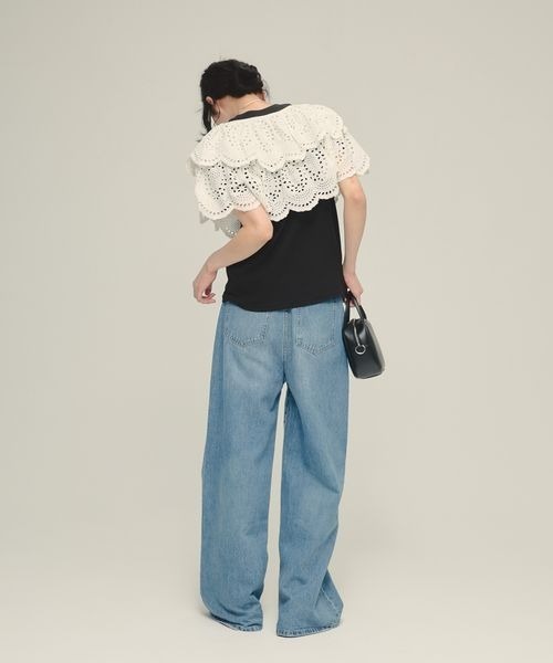 eL（エル）の「【eL】Embroidery 2way Bolero/319637（カーディガン/ボレロ・レディース・オフホワイト/ブラック・FREE）」の20枚目の写真