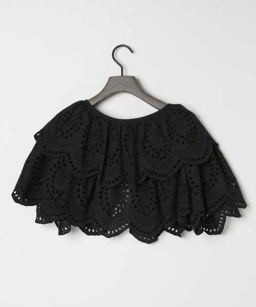 eL（エル）の「【eL】Embroidery 2way Bolero/319637（カーディガン/ボレロ・レディース・オフホワイト/ブラック・FREE）」の9枚目の写真