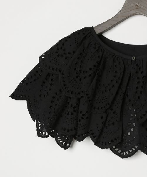 eL（エル）の「【eL】Embroidery 2way Bolero/319637（カーディガン/ボレロ・レディース・オフホワイト/ブラック・FREE）」の11枚目の写真