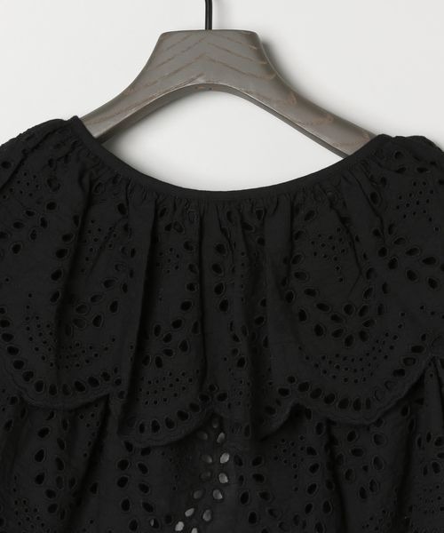 eL（エル）の「【eL】Embroidery 2way Bolero/319637（カーディガン/ボレロ・レディース・オフホワイト/ブラック・FREE）」の6枚目の写真