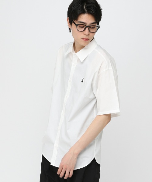 3.3 Field Trip （3.3フィールドトリップ）の「【UNISEX】ALAND／Ａロゴ無地半袖シャツ（シャツ/ブラウス・レディース・ブルー/ホワイト・SMALL/MEDIUM）」の20枚目の写真