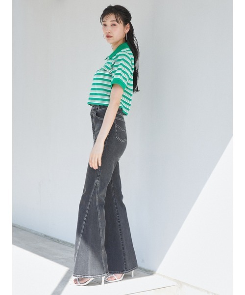 「LACOSTE for SNIDEL」グリーン ポロシャツ　Sサイズ スナイデル SNIDEL LACOSTE/ポロシャツ （PNK） - ファッション