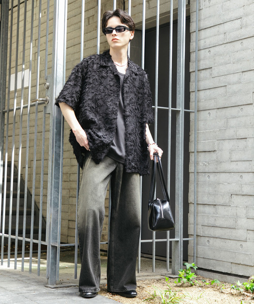 SENSE OF PLACE by URBAN RESEARCH(センスオブプレイスバイアーバンリサーチ)の「フリンジジャガードショートスリーブシャツ(シャツ/ブラウス・メンズ・ブラック/オフホワイト・MEDIUM/LARGE)」の9枚目の写真