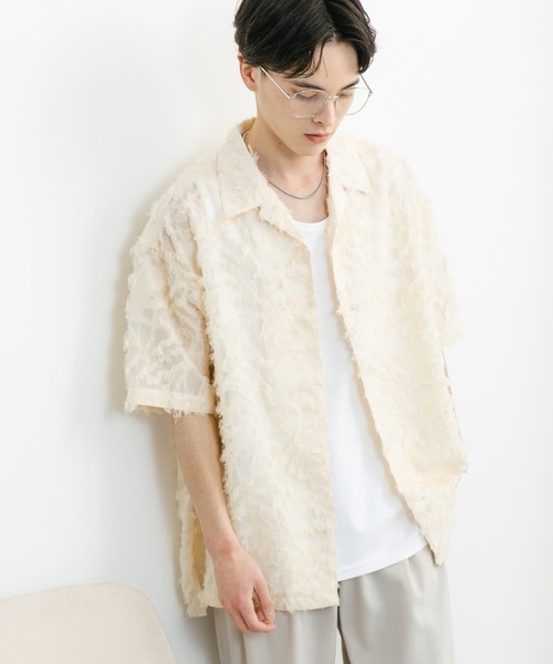 SENSE OF PLACE by URBAN RESEARCH(センスオブプレイスバイアーバンリサーチ)の「フリンジジャガードショートスリーブシャツ(シャツ/ブラウス・メンズ・ブラック/オフホワイト・MEDIUM/LARGE)」の17枚目の写真