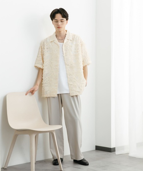 SENSE OF PLACE by URBAN RESEARCH(センスオブプレイスバイアーバンリサーチ)の「フリンジジャガードショートスリーブシャツ(シャツ/ブラウス・メンズ・ブラック/オフホワイト・MEDIUM/LARGE)」の21枚目の写真