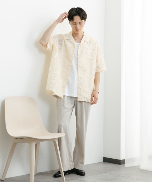 SENSE OF PLACE by URBAN RESEARCH(センスオブプレイスバイアーバンリサーチ)の「フリンジジャガードショートスリーブシャツ(シャツ/ブラウス・メンズ・ブラック/オフホワイト・MEDIUM/LARGE)」の22枚目の写真