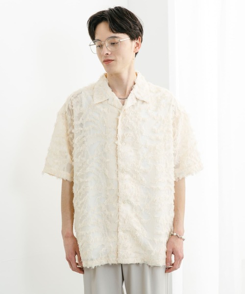 セール】フリンジジャガードショートスリーブシャツ（シャツ/ブラウス