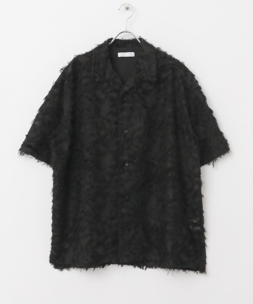 美品 CITYSHOP 24SS フリンジジャガードシャツ オーバーサイズ 黒 CITYSHOP（シティーショップ）の「FRINGE JACQUARD シャツ
