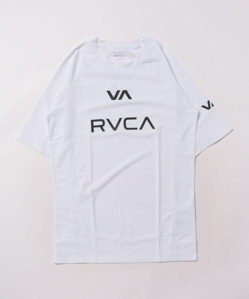 RVCA(ルーカ)の「RVCA メンズ 【VA SPORT】 VA RVCA RASH SS ラッシュガード 【2025年夏モデル】/ルーカロゴ半袖ラッシュガード(水着)(ラッシュガード・メンズ・ブラック/ホワイト/グリーン系その他・SMALL/LARGE/X-LARGE/MEDIUM)」の2枚目の写真