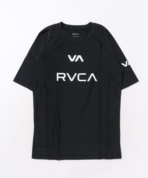 RVCA(ルーカ)の「RVCA メンズ 【VA SPORT】 VA RVCA RASH SS ラッシュガード 【2025年夏モデル】/ルーカロゴ半袖ラッシュガード(水着)(ラッシュガード・メンズ・ブラック/ホワイト/グリーン系その他・SMALL/LARGE/X-LARGE/MEDIUM)」の1枚目の写真