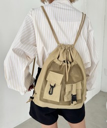 SOLLON.（ソルロン）の「ダブルポケットメッシュナップサック（バックパック/リュック）」