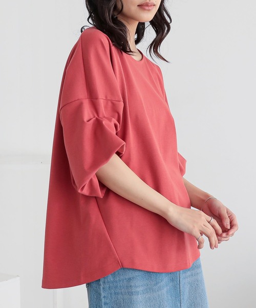 n'OrLABEL(ノアールレーベル)の「【機能素材】『袖タックTシャツ』(Tシャツ/カットソー・レディース・テラコッタ/グリーン/ネイビー/ブラック/オフホワイト/ブルー/グレー・FREE)」の5枚目の写真