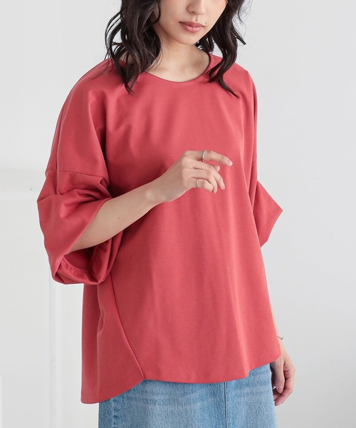 n'OrLABEL(ノアールレーベル)の「【機能素材】『袖タックTシャツ』(Tシャツ/カットソー・レディース・テラコッタ/グリーン/ネイビー/ブラック/オフホワイト/ブルー/グレー・FREE)」の14枚目の写真