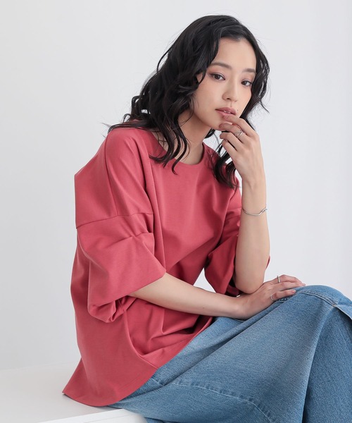 n'OrLABEL(ノアールレーベル)の「【機能素材】『袖タックTシャツ』(Tシャツ/カットソー・レディース・テラコッタ/グリーン/ネイビー/ブラック/オフホワイト/ブルー/グレー・FREE)」の16枚目の写真