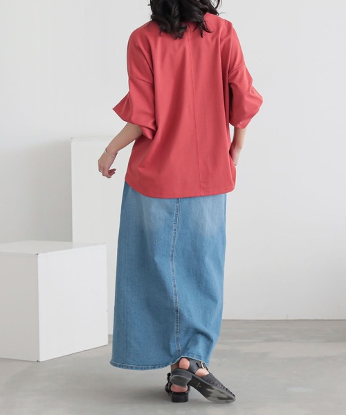 n'OrLABEL(ノアールレーベル)の「【機能素材】『袖タックTシャツ』(Tシャツ/カットソー・レディース・テラコッタ/グリーン/ネイビー/ブラック/オフホワイト/ブルー/グレー・FREE)」の19枚目の写真