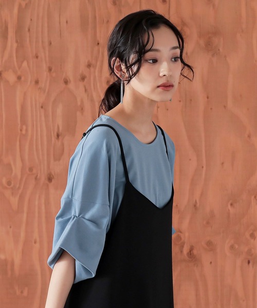 n'OrLABEL(ノアールレーベル)の「【機能素材】『袖タックTシャツ』(Tシャツ/カットソー・レディース・テラコッタ/グリーン/ネイビー/ブラック/オフホワイト/ブルー/グレー・FREE)」の20枚目の写真