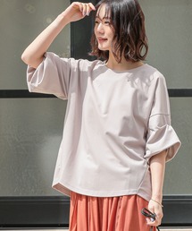 n'OrLABEL（ノアールレーベル）の「【機能素材】『【汗じみ防止・接触冷感・UVカット・吸水速乾・イージーケア】ひんやり袖タックTシャツ』（Tシャツ/カットソー）」