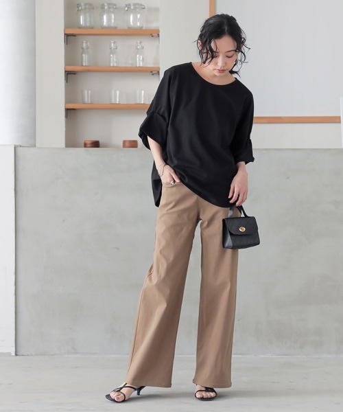 n'OrLABEL(ノアールレーベル)の「【機能素材】『袖タックTシャツ』(Tシャツ/カットソー・レディース・テラコッタ/グリーン/ネイビー/ブラック/オフホワイト/ブルー/グレー・FREE)」の10枚目の写真