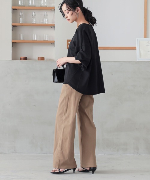 n'OrLABEL(ノアールレーベル)の「【機能素材】『袖タックTシャツ』(Tシャツ/カットソー・レディース・テラコッタ/グリーン/ネイビー/ブラック/オフホワイト/ブルー/グレー・FREE)」の11枚目の写真