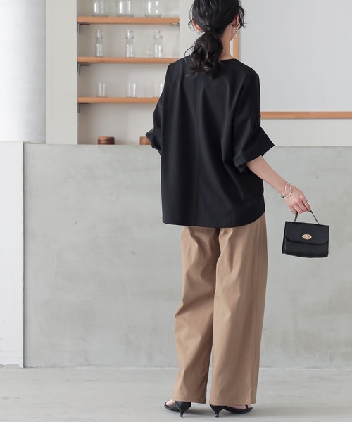 n'OrLABEL(ノアールレーベル)の「【機能素材】『袖タックTシャツ』(Tシャツ/カットソー・レディース・テラコッタ/グリーン/ネイビー/ブラック/オフホワイト/ブルー/グレー・FREE)」の12枚目の写真