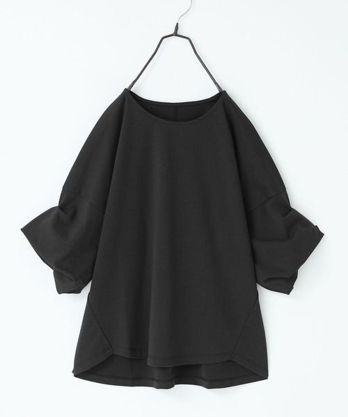 n'OrLABEL(ノアールレーベル)の「【機能素材】『袖タックTシャツ』(Tシャツ/カットソー・レディース・テラコッタ/グリーン/ネイビー/ブラック/オフホワイト/ブルー/グレー・FREE)」の8枚目の写真