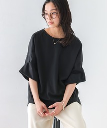 n'OrLABEL（ノアールレーベル）の「【機能素材】『【汗じみ防止・接触冷感・UVカット・吸水速乾・イージーケア】ひんやり袖タックTシャツ』（Tシャツ/カットソー）」