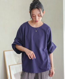 n'OrLABEL（ノアールレーベル）の「【汗じみ防止・接触冷感・UVカット・吸水速乾・イージーケア】ひんやり袖タックTシャツ（Tシャツ/カットソー）」