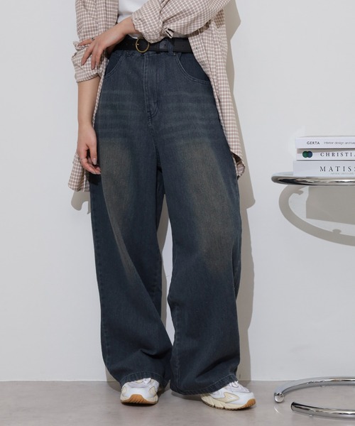 FUNALIVE（ファンアライブ）の「ルーズシルエット加工デニム（デニムパンツ・メンズ・ブルー/ブラック/ネイビー・XL/XXL/M/L）」の2枚目の写真