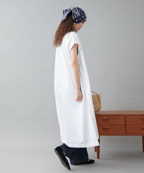 GEVACO（ゲバコ）の「【GEVACO】フレンチスリーブシャツワンピース（ワンピース・レディース・ブラック/ブルー/ホワイト・ONE SIZE）」の9枚目の写真