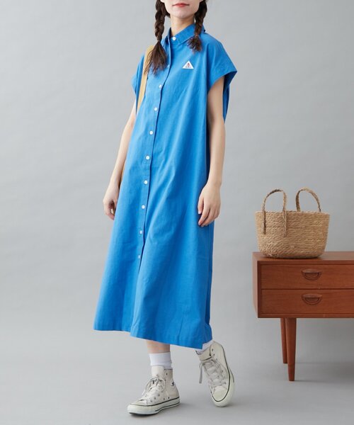 GEVACO（ゲバコ）の「【GEVACO】フレンチスリーブシャツワンピース（ワンピース・レディース・ブラック/ブルー/ホワイト・ONE SIZE）」の18枚目の写真