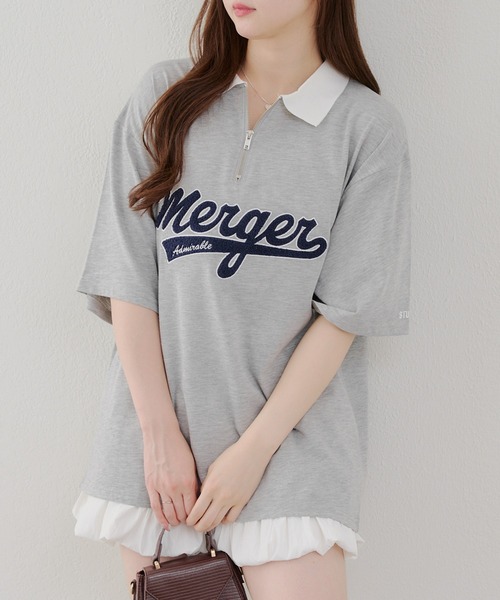 サガラ刺繍ハーフZIPプルオーバー（Tシャツ/カットソー
