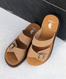 【U.S. POLO ASSN./ユーエスポロアッスン】 ダブルベルト スライドサンダル