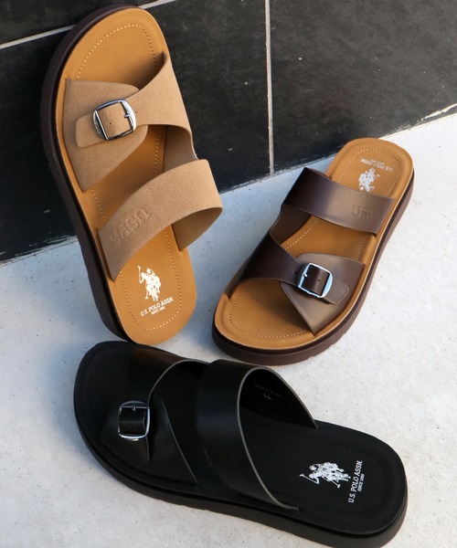 U.S. POLO ASSN.（ユーエスポロアッスン）の「【U.S. POLO ASSN./ユーエスポロアッスン】 ダブルベルト リカバリースライドサンダル（サンダル・メンズ・ブラウン/ブラック・LL/M/L）」の21枚目の写真