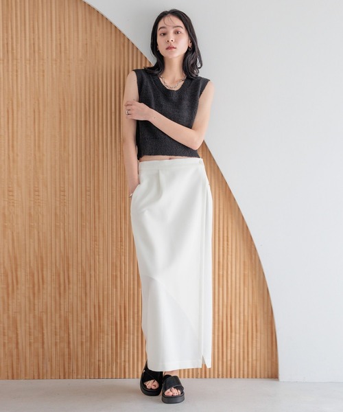 LOWRYS FARM（ローリーズファーム）の「ラップタイトスカート　 327283（スカート・レディース・ブラウン/アイボリー/ブラック・MEDIUM/LARGE）」の12枚目の写真