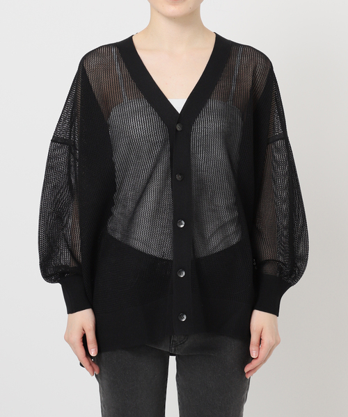 JOURNAL STANDARD relume（ジャーナルスタンダード　レリューム）の「メッシュカーディガン（カーディガン/ボレロ・レディース・カーキ/ブラック/ホワイト・FREE）」の14枚目の写真