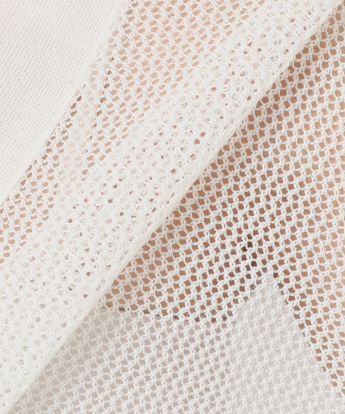 JOURNAL STANDARD relume（ジャーナルスタンダード　レリューム）の「メッシュカーディガン（カーディガン/ボレロ・レディース・カーキ/ブラック/ホワイト・FREE）」の7枚目の写真