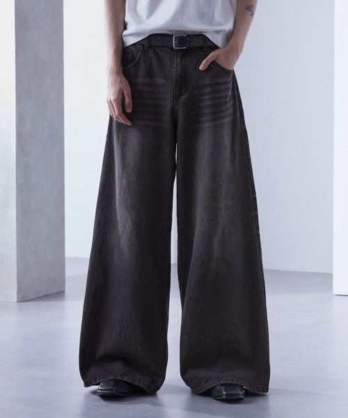 ヴィンテージフェード ワイドバギーデニムパンツ【セットアップ