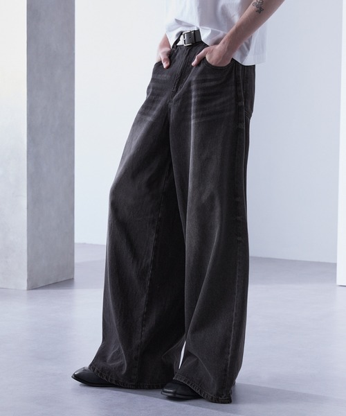 ヴィンテージフェード ワイドバギーデニムパンツ【セットアップ