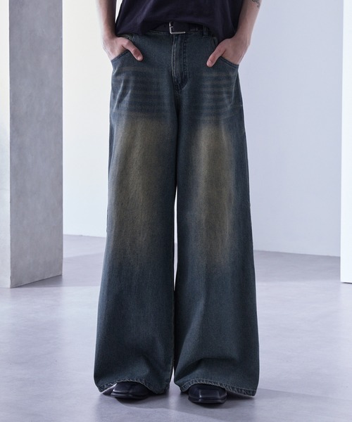 meltthelady⭐︎denim14ブルーデニムバギーパンツ SUPERTHANKS ジーンズ バギーデニムパンツ/Washed baggy denim