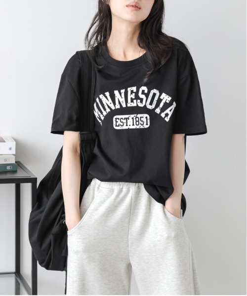 セール】カレッジロゴ オーバーサイズTシャツ（Tシャツ/カットソー