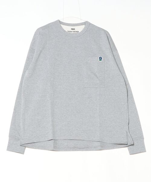 rehacer(レアセル)の「rehacer : Hemline One Flower L/S / ヘムラインワンフラワーポケットロングスリーブカットソー(Tシャツ/カットソー・メンズ・ブラック/グレー/ホワイト・MEDIUM/LARGE/X-LARGE/SMALL)」の3枚目の写真