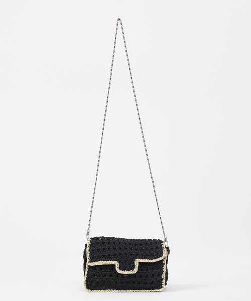 Rouge vif la cle(ルージュヴィフラクレ)の「【Swaraj/スワラージ】手編みのメタリックマクラメBAG / チェーンミニバッグ / ハンドメイド(トートバッグ・レディース・ゴールド/ブラック/シルバー・フリー)」の7枚目の写真